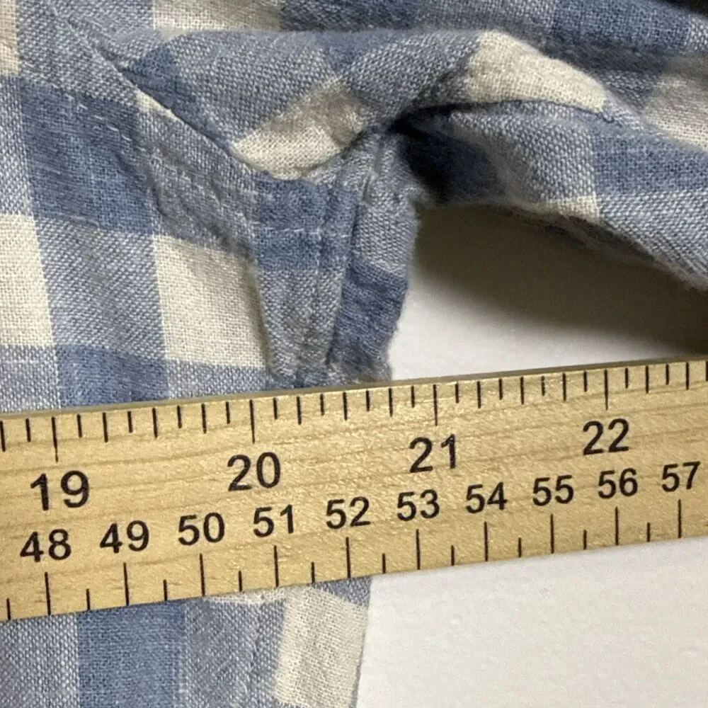 J.Crew Men's Homespun Slim Button Down Shirt Size Medium Blue Plaid Long Sleeve
